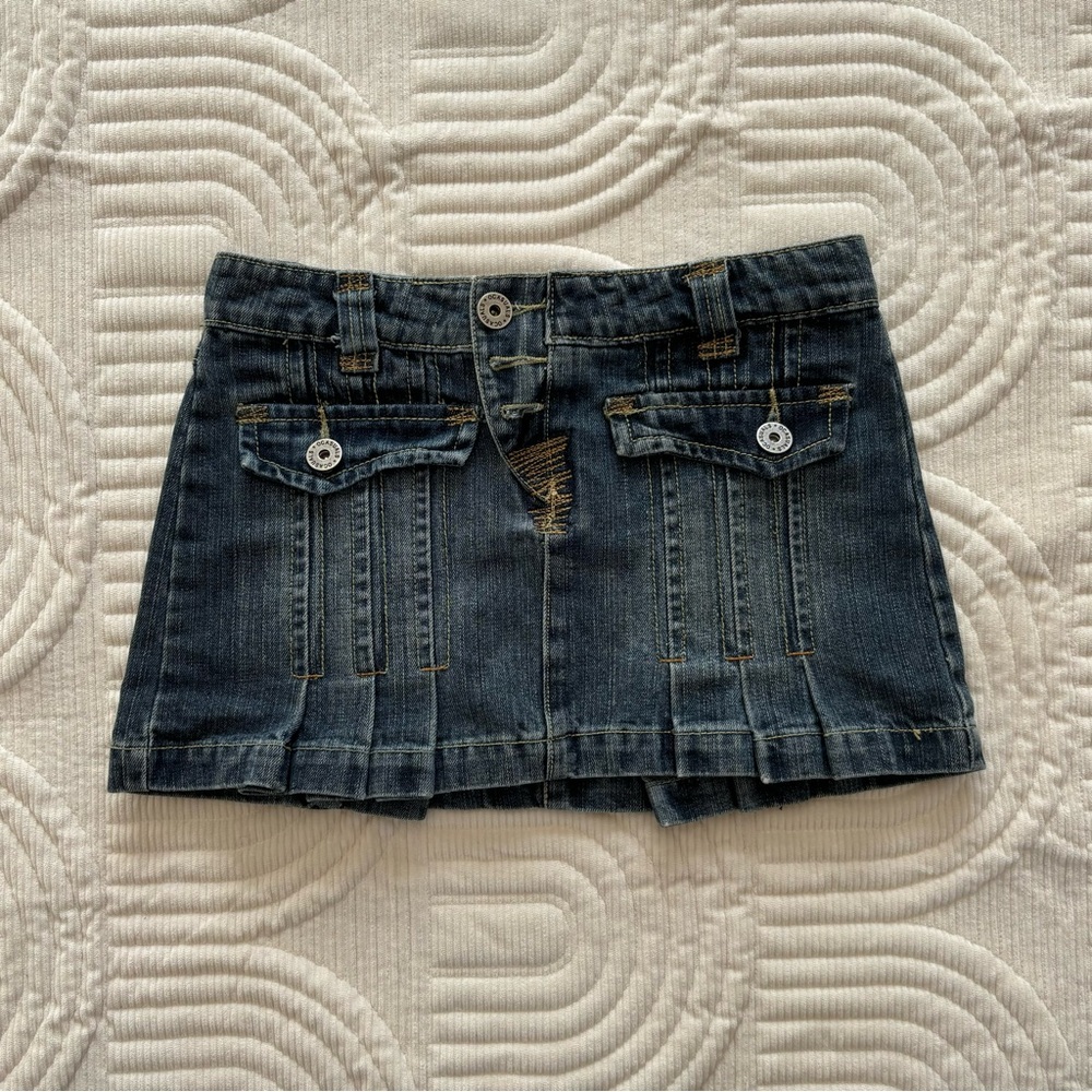 O Casuals pleated denim mini skirt